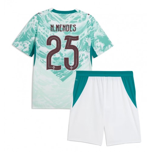 Dječji Nogometni Dres Portugal Nuno Mendes #25 Gostujuci SP 2026 Kratak Rukav (+ Kratke hlače)